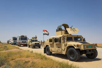 Unsere Militäreskorte durch den West-Irak